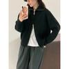 New solid color pit strip double zipper design sense shoulder long sleeve knitted jacket women solid color simple sweater women