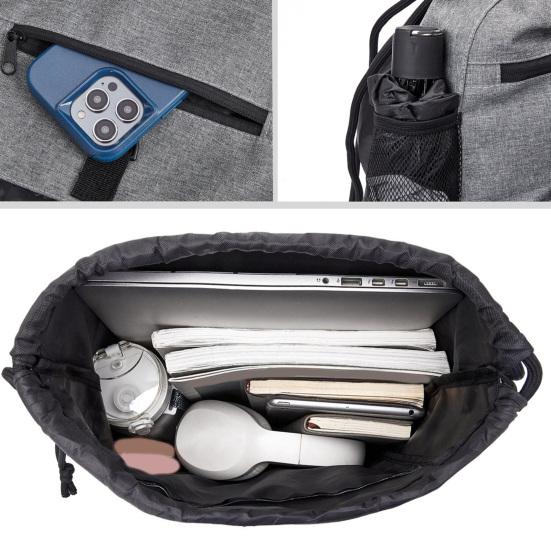 Drawstring Basketball Backpack Foldable Gym Bag with Detachable Ball Mesh Bag Sports Sackpack for Soccer Volleyball Baseball Yoga