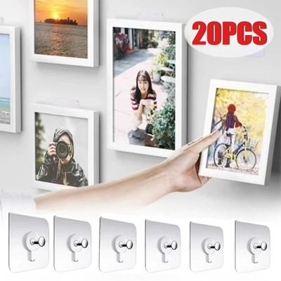 Adhesive Nails Wall Hook Punch-Free Wall Hanger For Photo Frame Hanging Clock Nail Holder Kitchen Bathroom Storage Hooks
