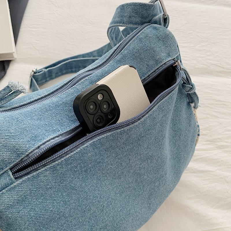 Τσάντα Τζιν Πολλαπλών Θηκών Τσάντα Χιαστί Γυναικεία Τσάντα Ώμου