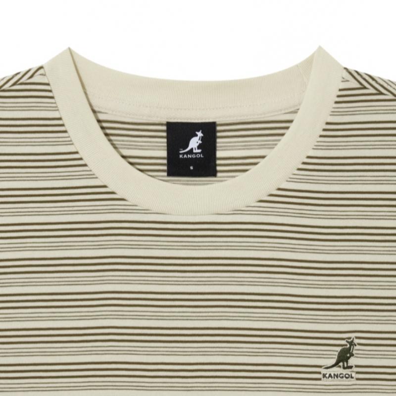 KANGOL Women S pineSS STripe T ShirT 2847 Khaki
