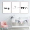 Mr Mrs Family Simple Quotes Wall Art Canvas Poster Minimalist Print Couple Anniversary Painting Picture for Living Room Decor No Frame