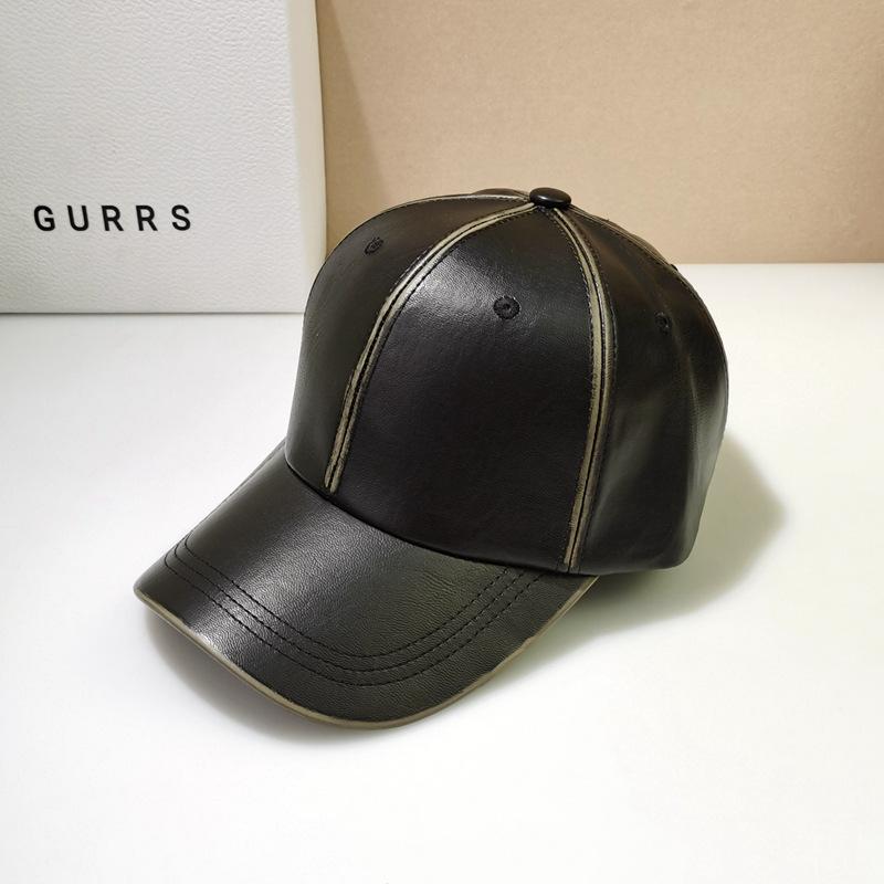 2025 Cuir Lavable Vente Chaude Nouvelle Casquette de Baseball Printemps Été Femmes Automne Tout Simple Tendance Casquette Rétro Chapeau Pare-soleil