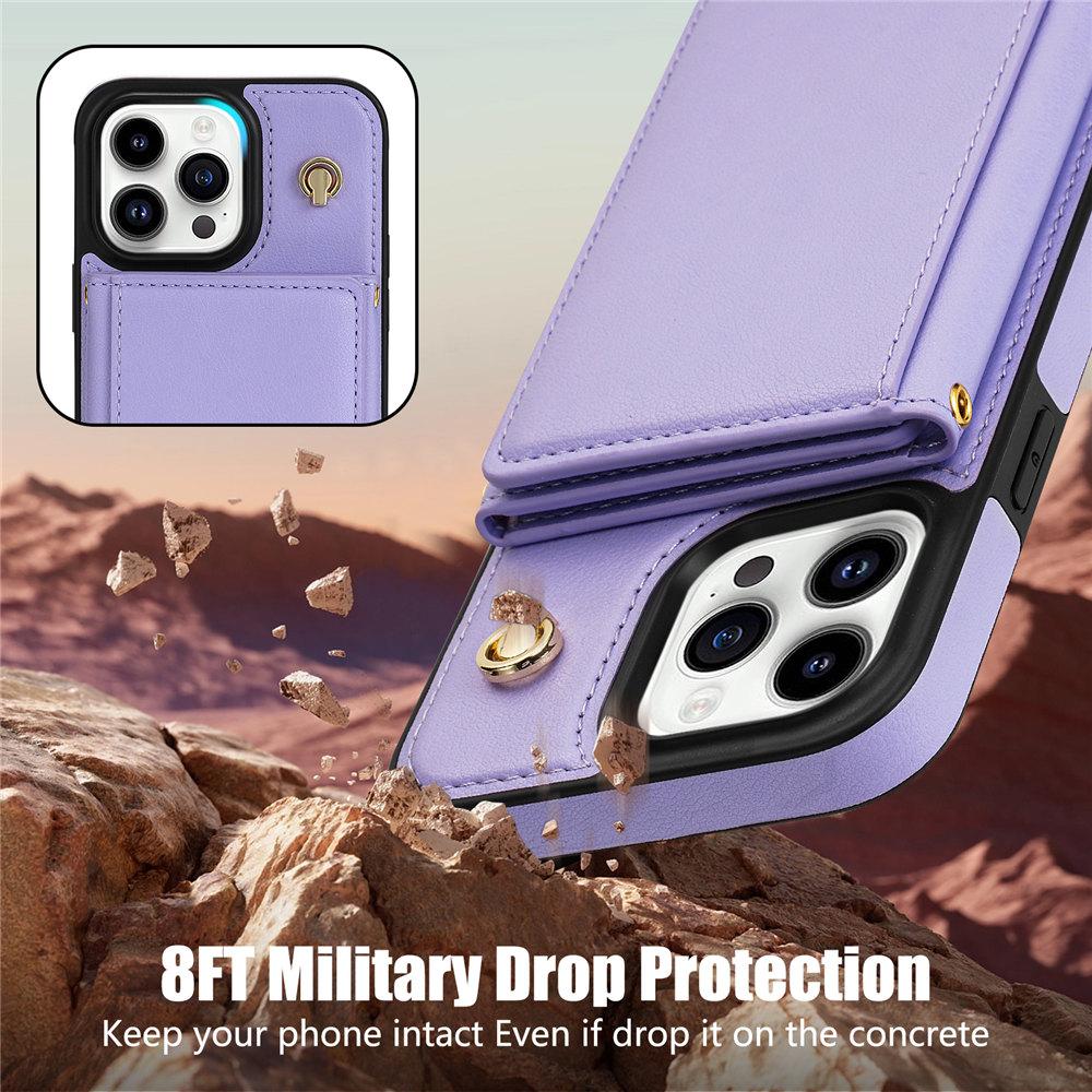 Karty Stand Slot Portfel Crossbody Etui na Telefon Dla iPhone 16 15 14 Plus 13 12 11 Pro Max 7 8 Skórzany Długi Sznurek Pokrowiec
