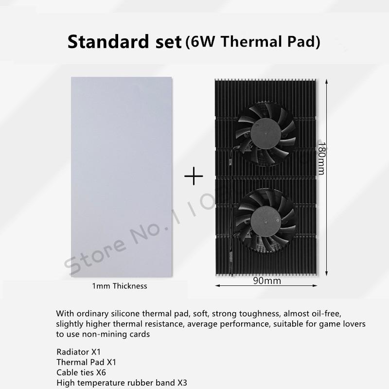 Graphics Card GPU Backplate Cooling Radiator For RTX 3090 4090 Backplane Memory VRAM Heatsink 2X PWM Fan VGA Backboard Cooler CoolerX1mm Pad 500