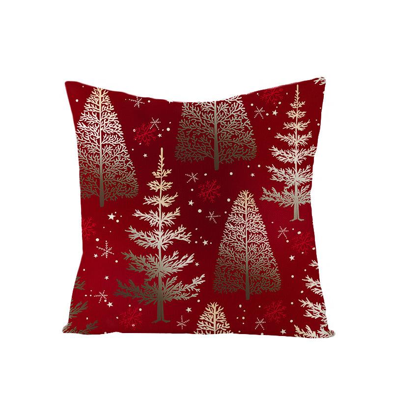 New Christmas Pillow Cover Printed Decorative Cushion Cover Home Sofa Cushion Linen Sofa Back