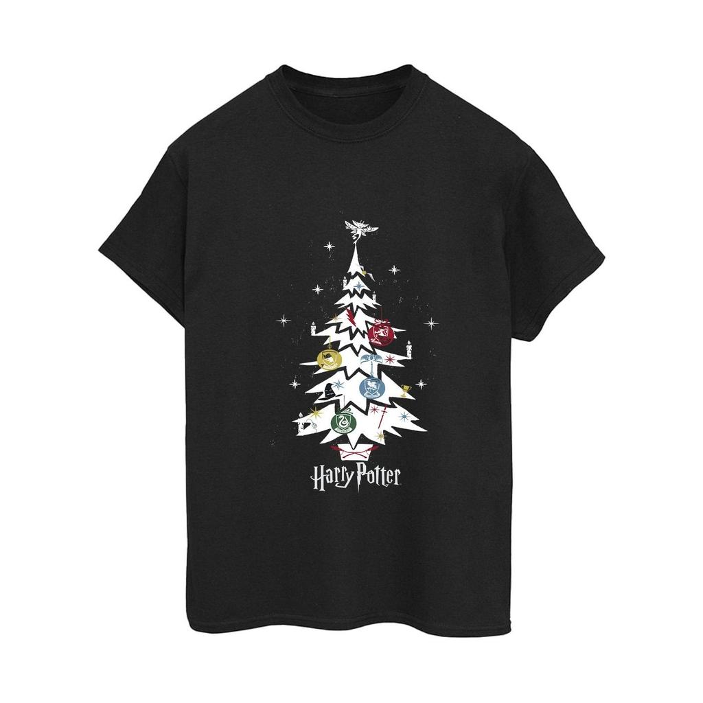 Harry Potter Womens/Ladies Christmas Tree Cotton Boyfriend T-Shirt