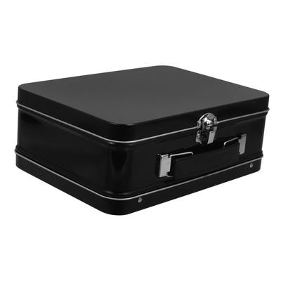 Storage Box Suitcase Stand-up Folding Desk Drawer Organizer Souvenir Organizer Tin Black