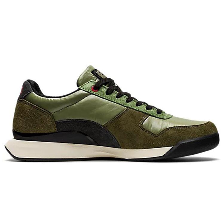ONITSUKA TIGER Ultimate 81 Leather Round Toe Lace-Up Durable Low-Top Lifestyle Sneakers Unisex Sneakers Olive-Green 1183B640-300