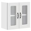 Kitchen Wall Cabinet with Glass Doors, Squid, White