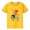 powerpuff girls print  100%Cotton Kawaii Tops anime Short pride tshirt  t shirt for kids boy 10year  y2k one piece girl clothes