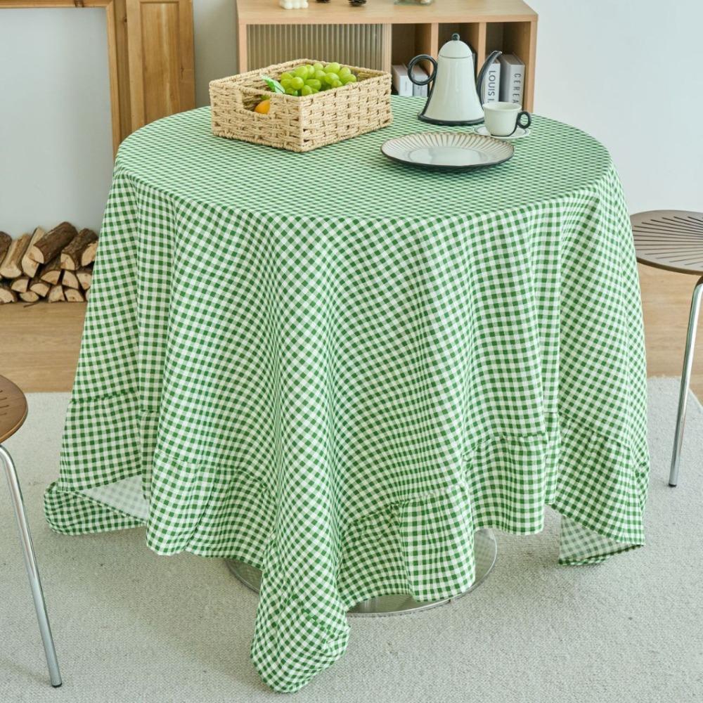 1 Stück Karierte Tischdecke Rechteck Rüschenkanten Tischdecke Esszimmer Party Tischdecke Für Zuhause Wohnzimmer Weihnachten Dekorativ