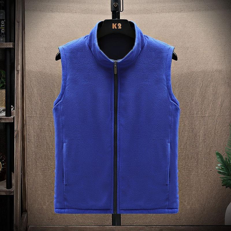Autumn And Winter New Style Double-sided Vest Men's Stand-up Collar Casual Loose Vest Vest Large Size Vest Warm Jacket For Men