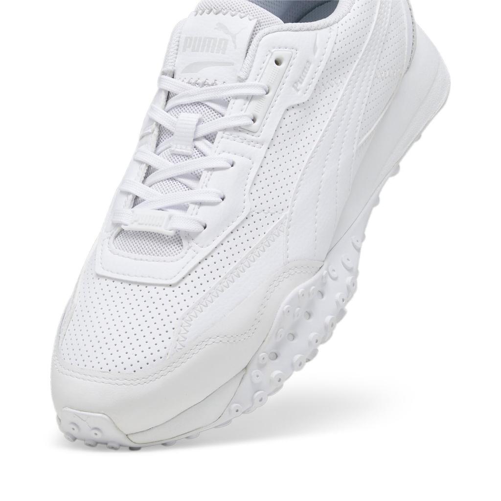 PUMA Black Top Rider Leather Gray Size cm Men's Sneakers, 393823, White/Glacial (01), 22.0