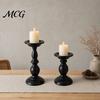 Scented Candle Holder Vintage Holder, Black Matte Pillar Holders, Metal Heat-Resistant Stand for Iron Candles And Tealights, Retro Candlestick Dining