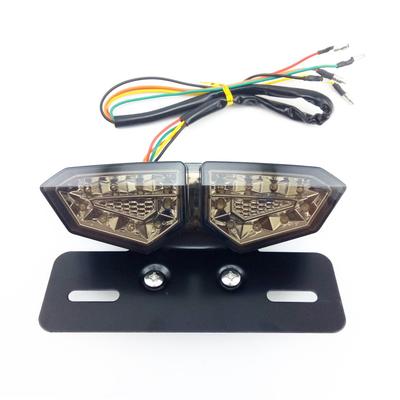 Ranzek Turn Signal Lamp License Plate Bracket Smoke Lens Integrated Tail Turn Signal Light