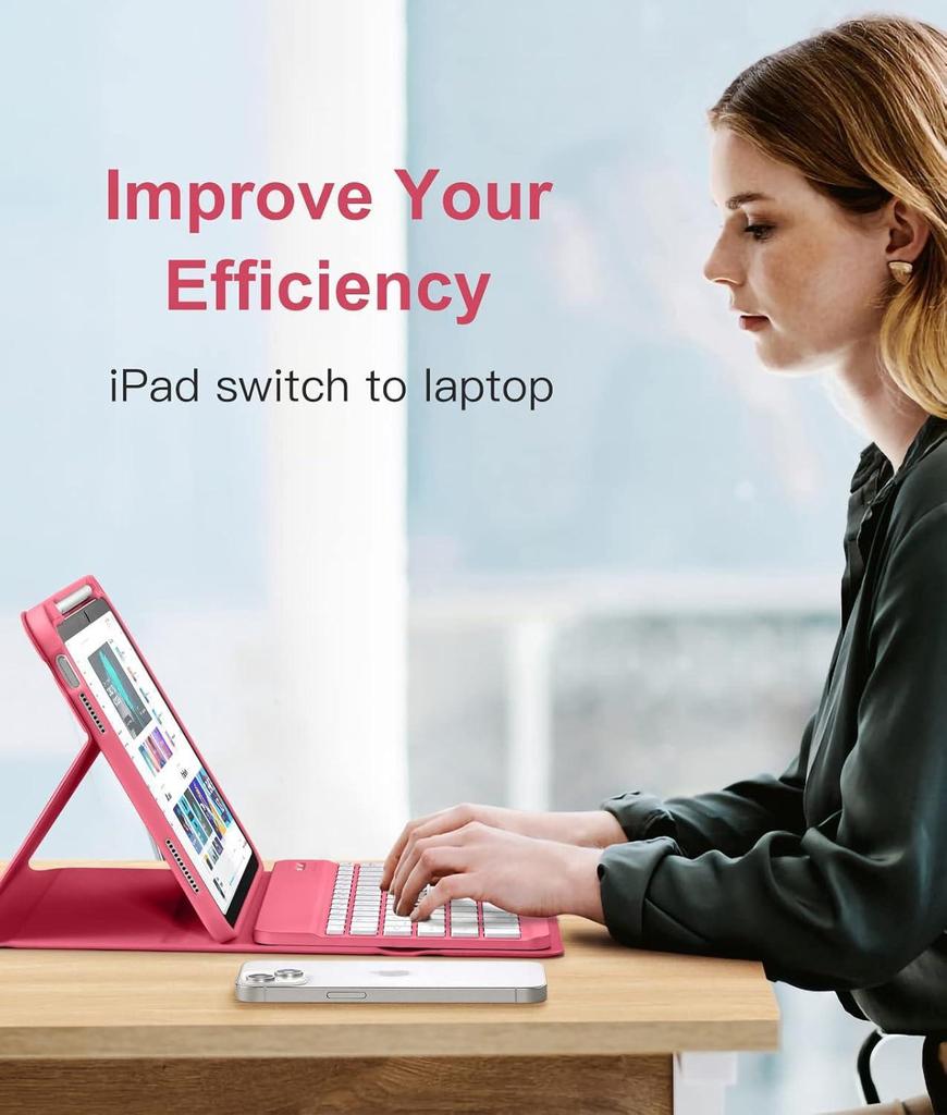 Compatible Bluetooth RGB Backlit Keyboard Case with Pen Slot for Xiaomi Pad 7 Pro, Redmi Pad 2, and Poco 12.1