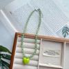 Acrylic Glass Beaded Chain Spring Summer Choker Necklace Fashion Heart Pendant  Neck Accessories