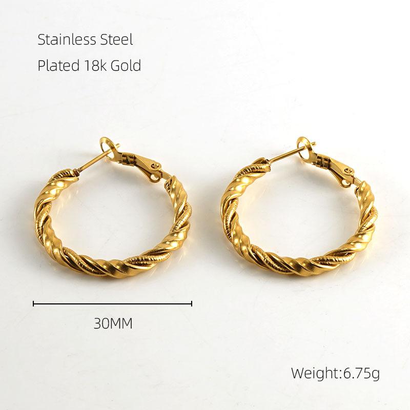 

Новые серьги из нержавеющей стали в золотой обертке, нишевый дизайн, универсальные ювелирные изделия, титановая сталь 18 карат, изысканные серьги 18K золотой