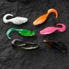 15PCS PVC Floating Soft Bait Two Strokes T Tail Soft Worm Thread Belly Lure Fishing