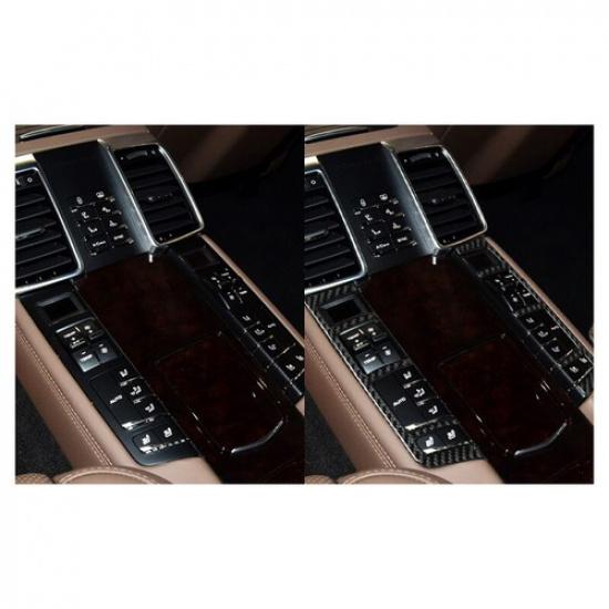 2Pcs Carbon Fiber Interior Rear Central Console Cover For Porsche Panamera 10-16