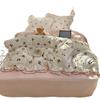 Cherry Lace Overlock Velvet 4-Piece Winter Bedding Set
