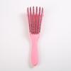Hollow Rebound Massage Six-Claw Curved Styling Hairbrush with Pig Bristles