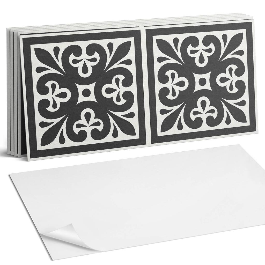 Paczka Kafelków Winylowych Z Dekorem Do Kuchni Lub Łazienki Wzór Z Eleganckimi Motywami 6X60X30 Cm