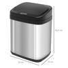 Sensor Trash Can 20L Stainless Steel Automatic Trash Can with Motion Sensor, Inner Bucket 33 X 25 X 42.5 Cm Silver+Black