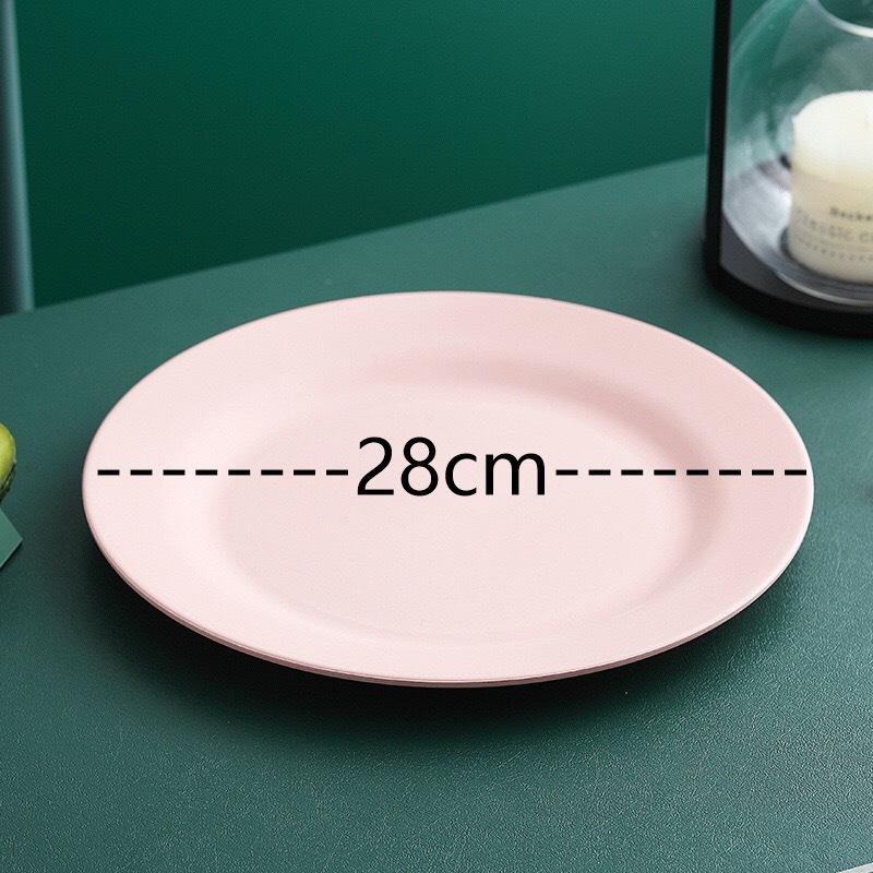 Farfurii de cină din paie de grâu de 28 cm, farfurie de pizza, farfurie de friptură, mâncare occidentală, farfurie mare, farfurie de desert