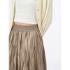 Women's Textured Pleated High-Waist A-Line Midi Skirt