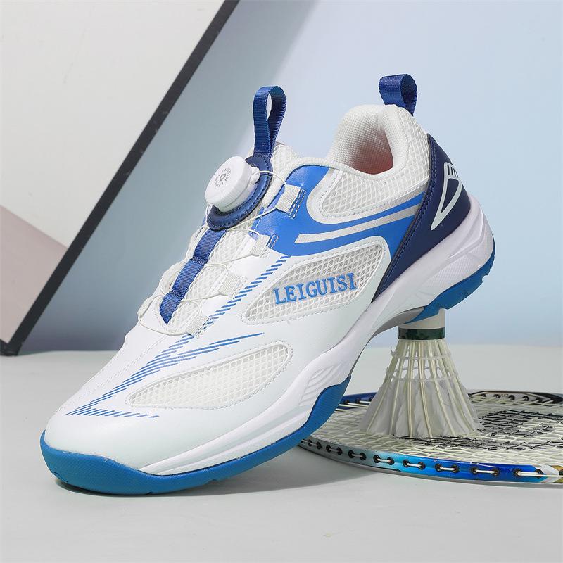 Plus Size 46 Breathable Rotating Buckle Badminton & Tennis Sneakers (No Laces)
