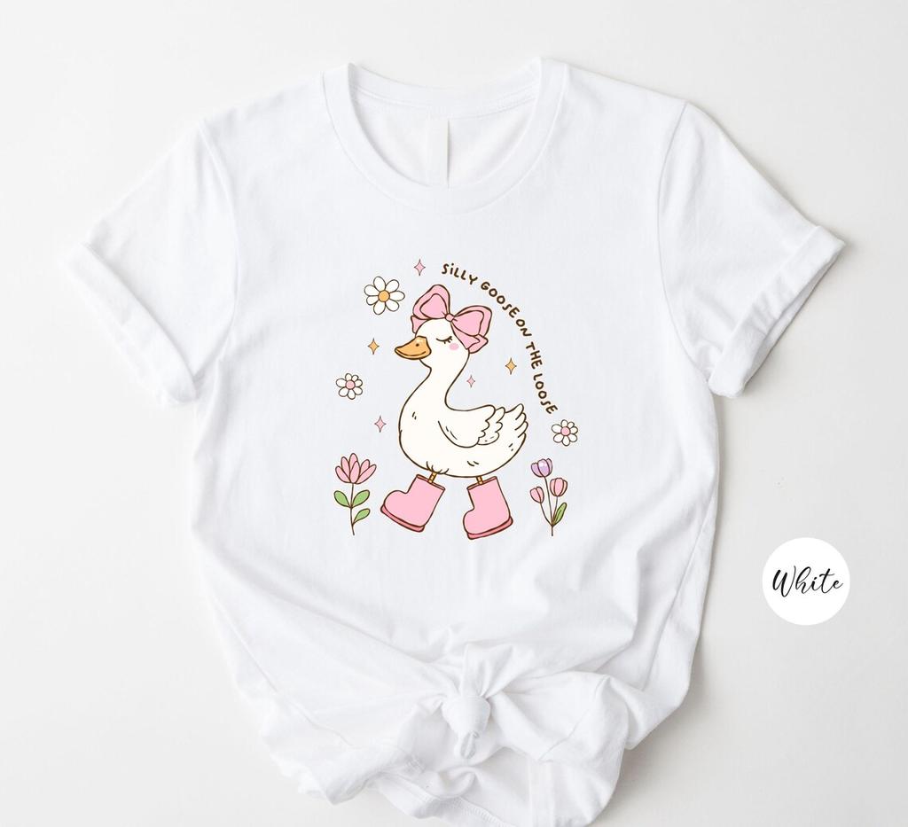 Vintage 80s Goose Shirt Funny Blue Ribbon Goose TShirt Retro Goose Graphic Shirt Cute Farm Animal Tee Cottagecore Gift Tee