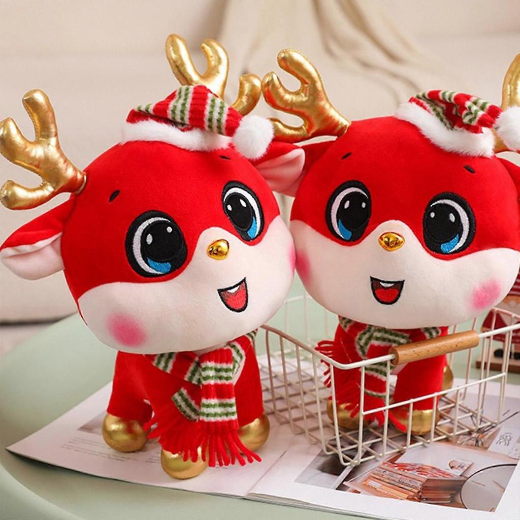 Reindeer Stuffed Animals Plush Toy,11.81inches Christmas Elk Plush Toy Cute Soft Plushie for Christmas Decorations