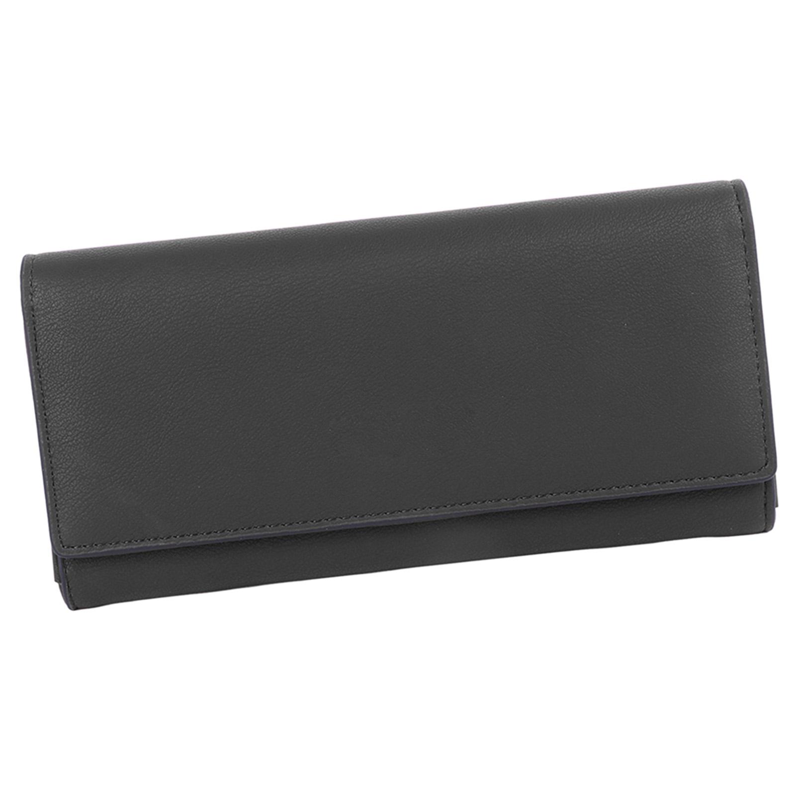 Женский длинный кошелек большой вместимости из ПУ кожи, модный женский кошелек для купюр, карт, монет, черный чёрный