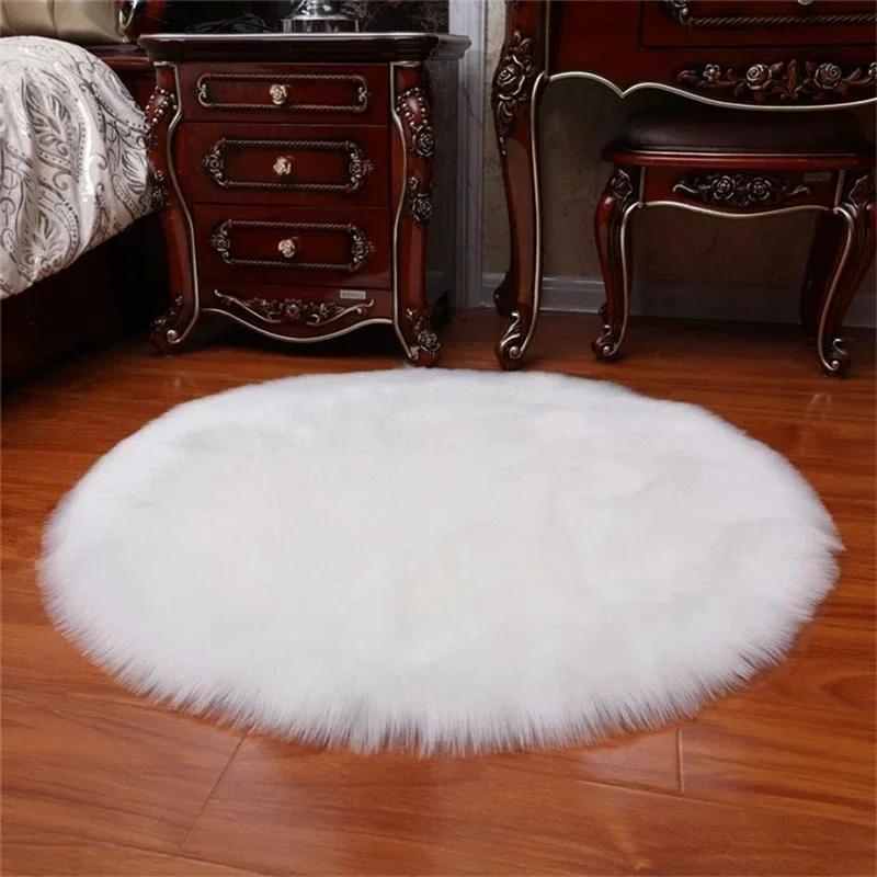 Artificial Sheepskin Rug Bedroom Mat Wool Warm Hairy Carpet Chair Cover Home Docoration Seat Fur Pad Carpets for Living Room
