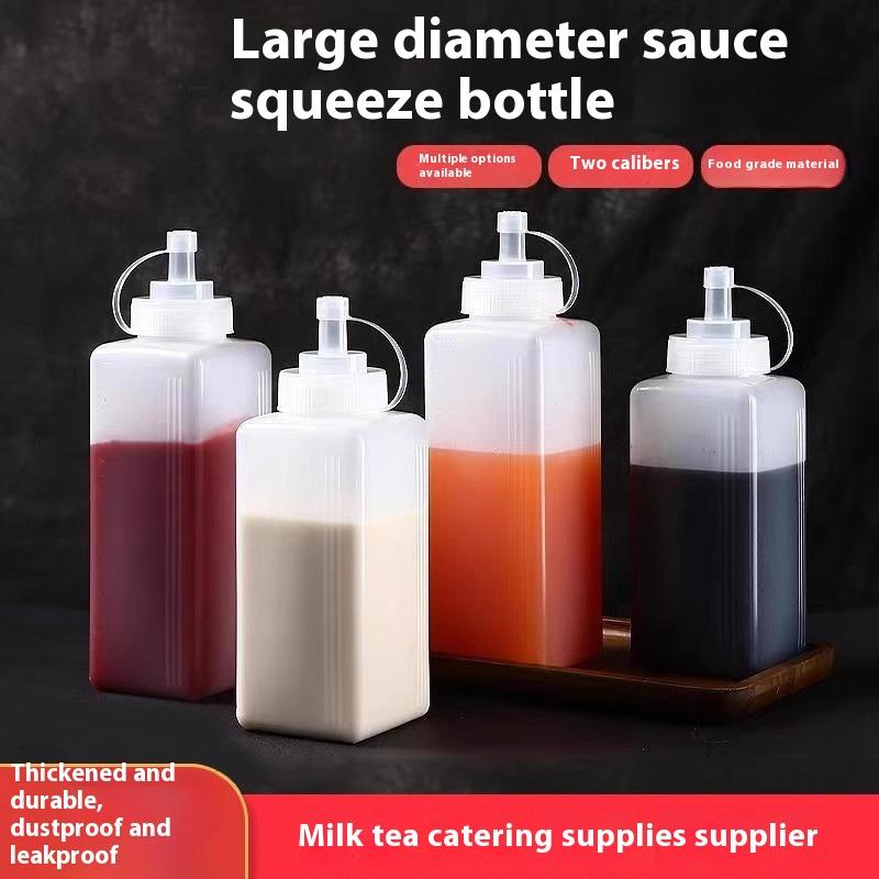 600/800/1000Ml Squeeze Sauce Bottles Condiment Dispenser Large Mouth Dustproof Kitchen Seasoning Salad Sauce Olive Oil Bottle