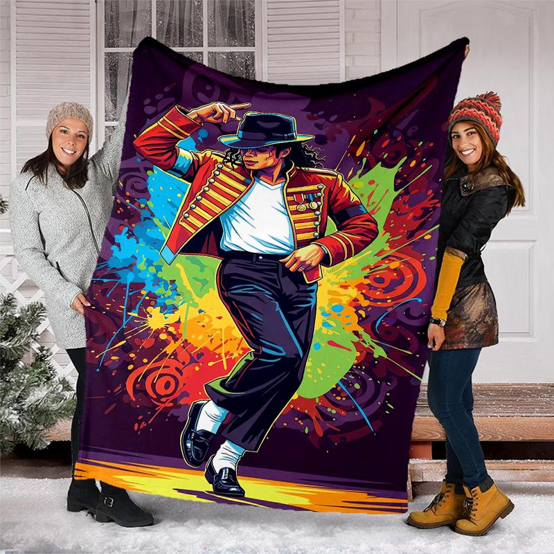 Michael Jackson Theme Printed Blanket - Perfect for Couch, Bed, Travel & Outdoor Use | Machine Washable, Cozy & Durable.