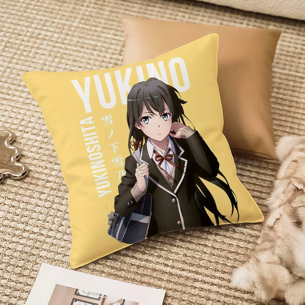 Y-Yukinoshita Y-Yukino Pillow Case Anti-dustmite Invisible zipper Sofa Bed 12x12Inch