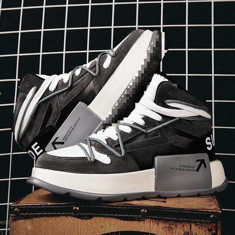 2 Autumn and winter new men's students versatile trendy shoes platform-soled high-top recreational locomotive boots board shoes