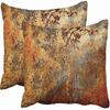 Emvency Set of 2 Throw Pillow Covers Brown Rust Colorful Metal Rusty Steel Iron Structure Wall Door Modern Abstract Decorative Square 18x18 Inches