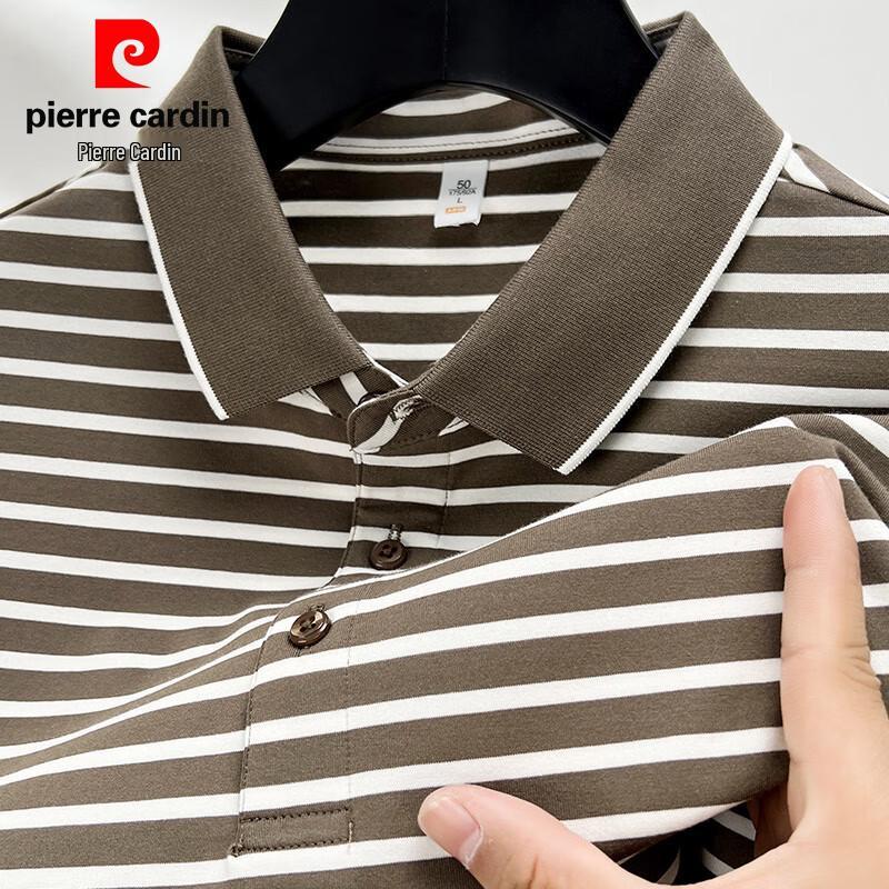 Pierre Cardin Men's Striped Silk Blend Polo Shirt
