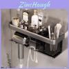 Plastic Aluminum Wall Mount Hair Dryer Holder With No Drill Design For Bathroom Organization