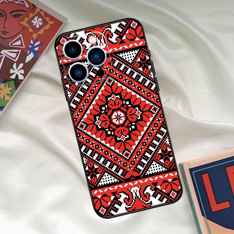 Ukraine Ornament Pattern Case For iPhone 16 15 14 Pro Max Cover For iPhone 16 15 11 12 13 Pro Max Mini XS X XR Plus Capa
