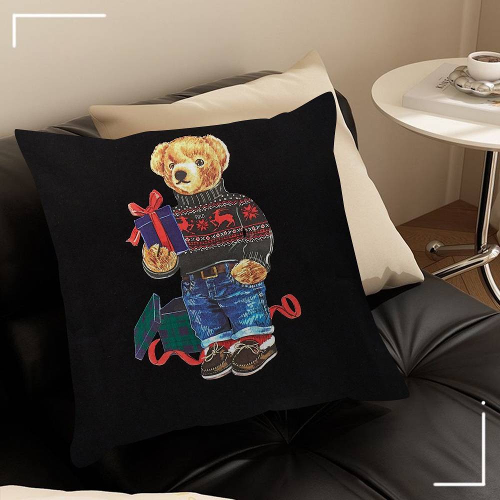 cute Furry cute Bear Polo    Cushion Cover Pillow Cover Decor Pillowcase Printed Cushion Case for Couch