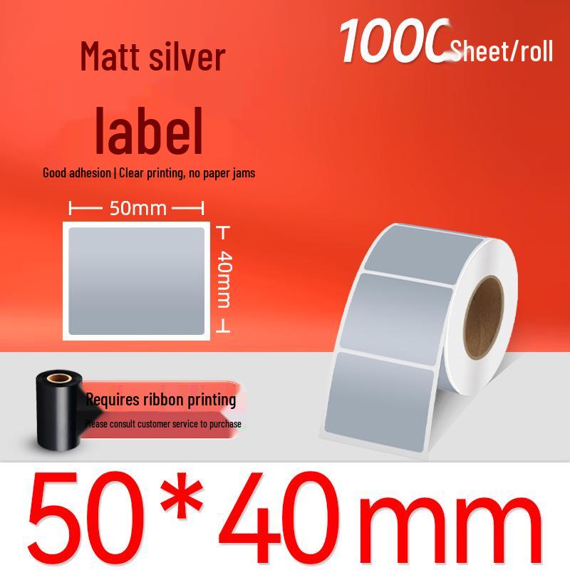 Silver Waterproof Tear-Resistant PET Asset Labels for Electronics