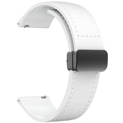 For Huawei Watch 4/4 Pro/GT 4 46mm Watch Strap 22mm Magnetic Leather Coated Silicone Band