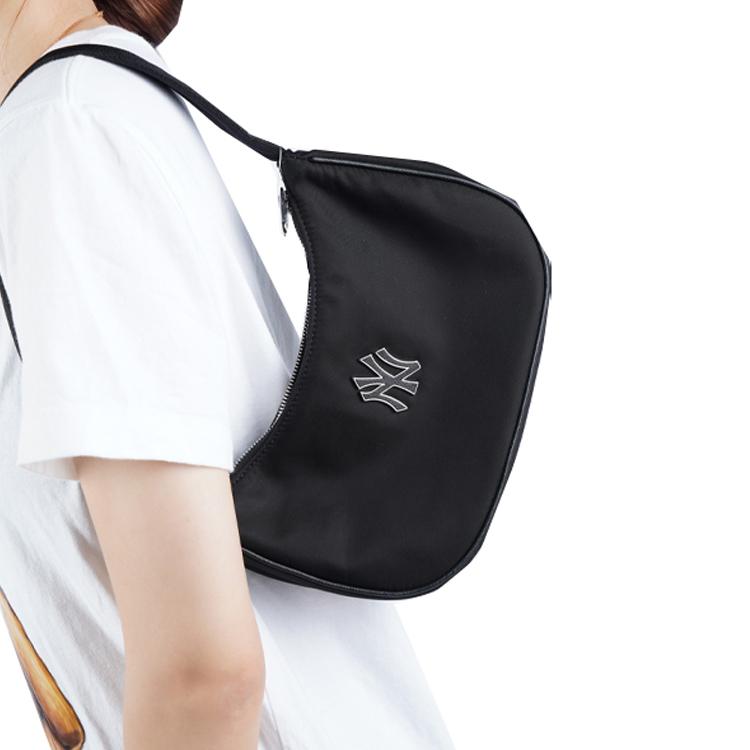 New MLB Polyester Shoulder Bag Dumpling Bag Shoulder Bag Women's Black 3ABQS032N-50BKS