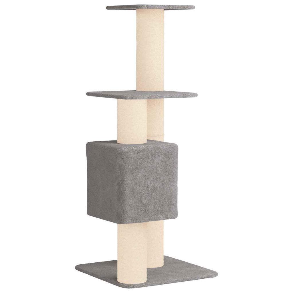 Cat Tree with Sisal Scratching Posts Light Grey 137 Cm