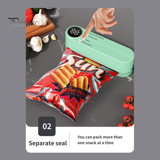 Mini aparat de etanșare cu vid pentru alimente Dispozitiv de etanșare reîncărcabil fără fir Afișaj digital Dispozitiv de etanșare în vid pentru conservarea alimentelor Dispozitiv de etanșare pentru pungi de chip
